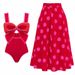 Maillot de bain une pièce sexy pour femme, jupe en mousseline de soie, maillot de bain_voghion.com