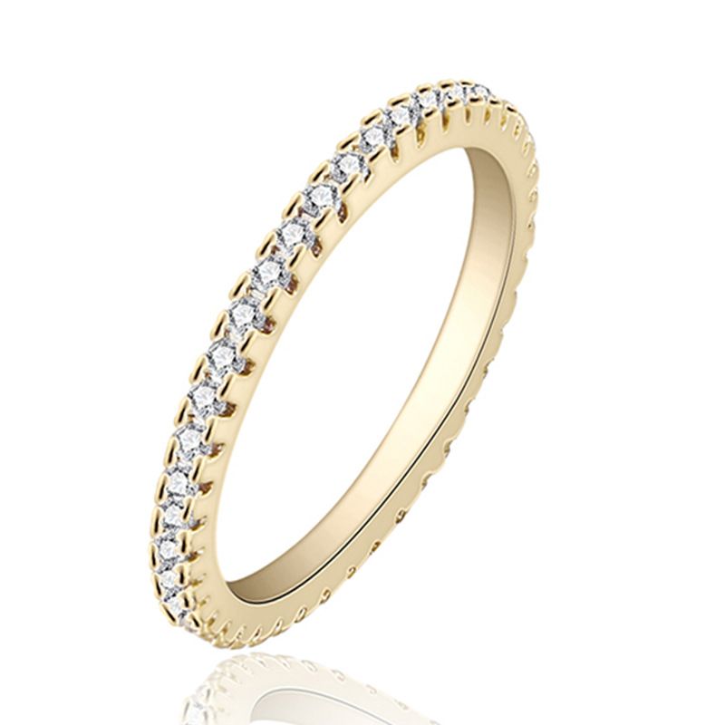 14 karat guld Sky Star, Careful Rose Colorful Gold, Kvindelig Full Diamond Pegefingerring, Håndstykke_voghion.com