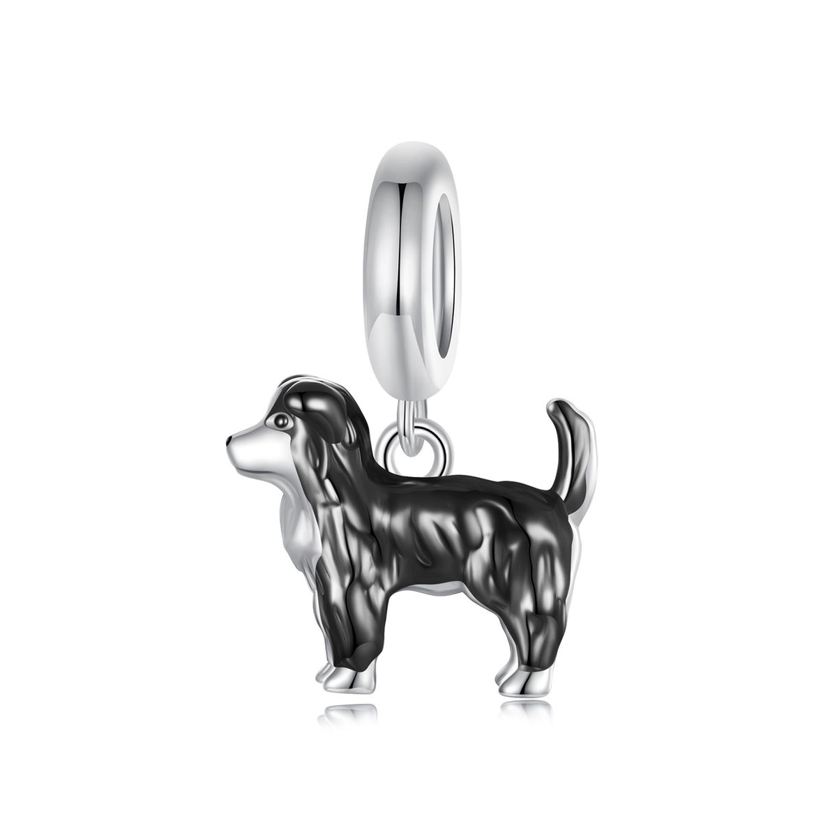Border Collie Pendant Charm Sterling Silver Charm_voghion.com