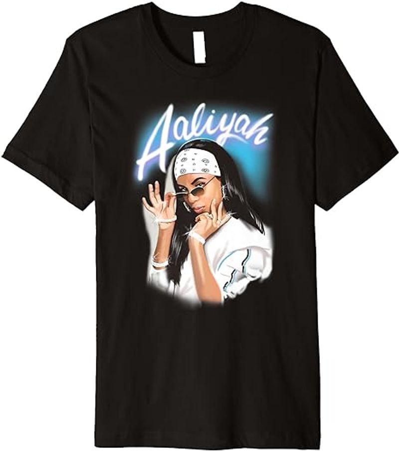 Airbrush Vintage Bandana Photo R&B Hip Hop Music Fan Premium T-Shirt_voghion.com