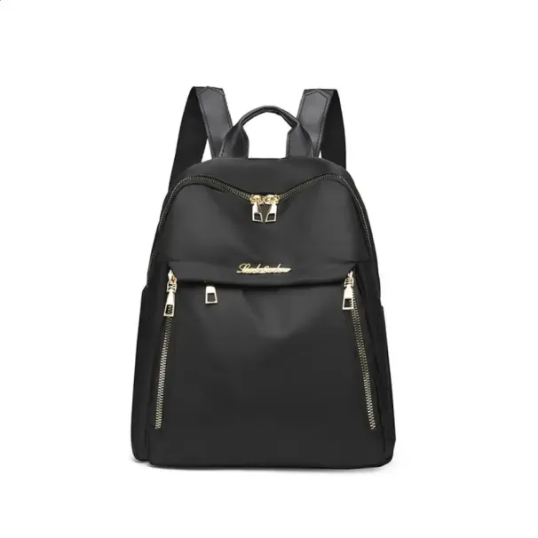 Simple Black Large Capacity Backpack Womens Travel Bag Solid Harajuku Student Oxford Unisex 250408l_voghion.com