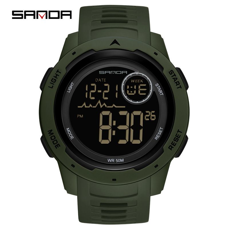 Digital Sports Watch With Large Display, Night Light, Alarm, 50M Waterproof, Shockproof, Unisex Casual Wristwatch Personalized Watch_voghion.com