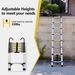 10.5ft (about 3.2m) Retractable Ladder, Multi-functional Foldable Ladder, With Hook, Aluminum Retractable Ladder, Suitable For Daily Use Of RV, Attic, Home, 330 Pounds_voghion.com