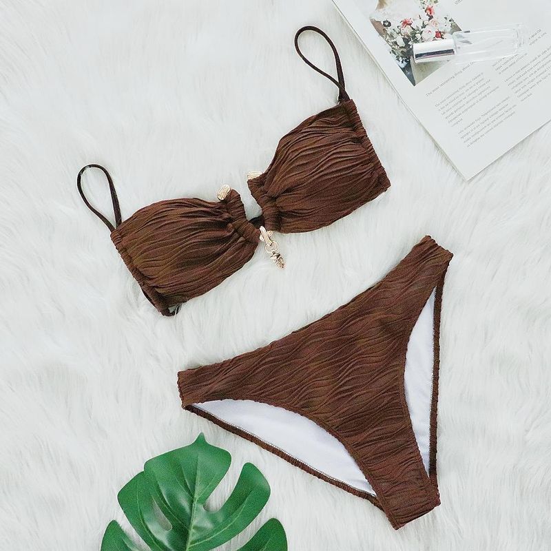 BIKINI Costume de baie elegantă din două piese pentru femei, cu material textil special texturat, sexy_voghion.com