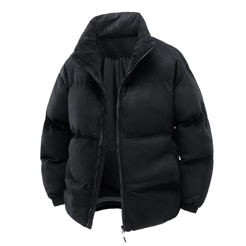 Steppjacke mit Stehkragen für Damen und Herren, lockere und dicke Steppjacke, Steppjacke aus Wildleder für Herren_voghion.com