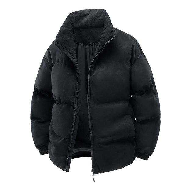 Steppjacke mit Stehkragen für Damen und Herren, lockere und dicke Steppjacke, Steppjacke aus Wildleder für Herren_voghion.com