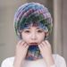Women's Rex Rabbit Fur Knit Hat & Scarf Set – Winter Warm Spiral Pineapple Beanie With Adjustable Neck Warmer_voghion.com