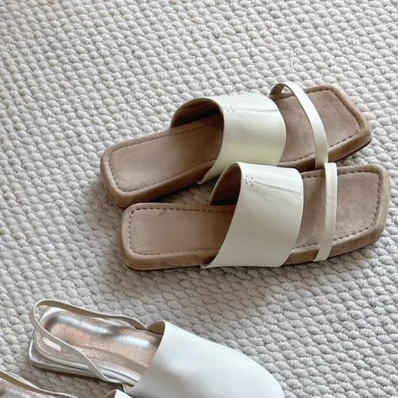 Kalın Platform Terlik - Fransız Kare Burun ve Yumuşak Taban (Kadın Yazlık Terlik, Hafif, Şık, Açık Hava Giyim)_voghion.com