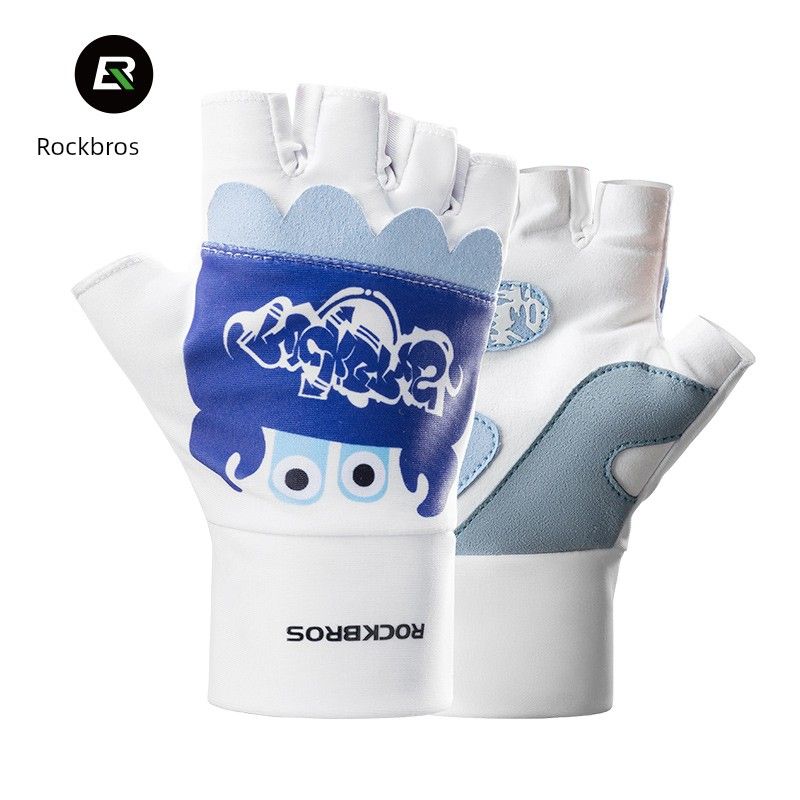 Brother Rock Children's Riding Summer Breathable Comfortable Half Finger Gloves Wristband Lightweight Stroller Roller_voghion.com