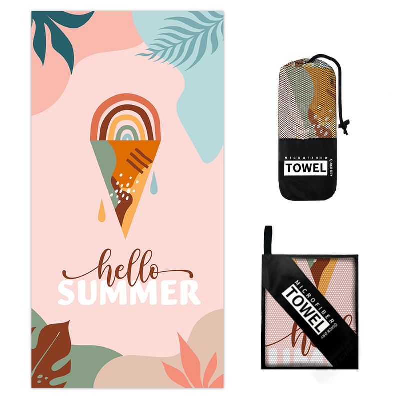 Double Sided Velvet Ice Cream Beach Towel Quick Drying Towel Microfiber Printed Bath Towel_voghion.com