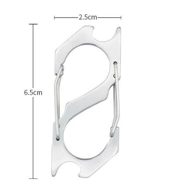 Cintura, chiave dell'auto, apribottiglie da uomo in acciaio inossidabile, ciondolo multifunzione da escursionismo, portachiavi, a forma di S_voghion.com