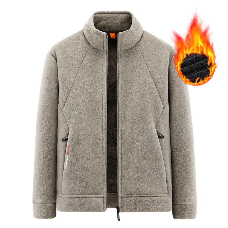Giacca in pile polare da uomo con collo alto e velluto spesso, tendenza, giacca in pile di alta qualità_voghion.com