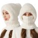 New High Elasticity Solid Color Knitted Scarf Mask One-piece Women Winter Riding Windproof Warm Hat_voghion.com