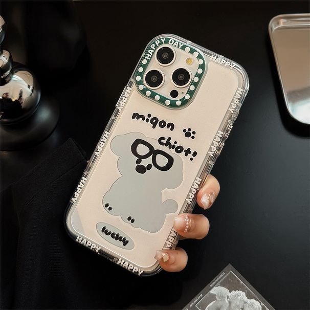 TechGlobe Couple Trendy Cool Dog Mirror For IPhone 16 15 Phone Case 17 Pro Max Dropshipping 11 With Strap 12_voghion.com