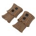 New Wool Warm Boots Feet Cover Women's Autumn And Winter Knitting Fried Dough Twists Button Short Leg Knee Protector_voghion.com
