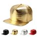 Casquettes de baseball unisexes en crocodile en PU réglables à bord plat Hip Hop Snapback (or)_voghion.com