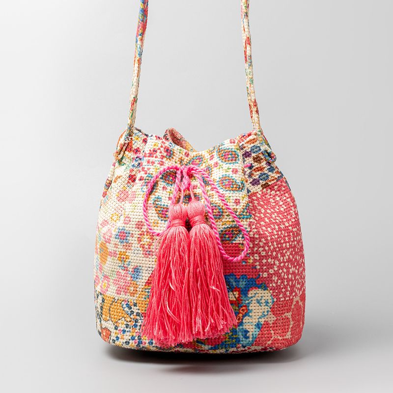 ENSPT cross-border crossbody bucket bag Bohemian ethnic style canvas bag female printed new canvas commuter bag_voghion.com