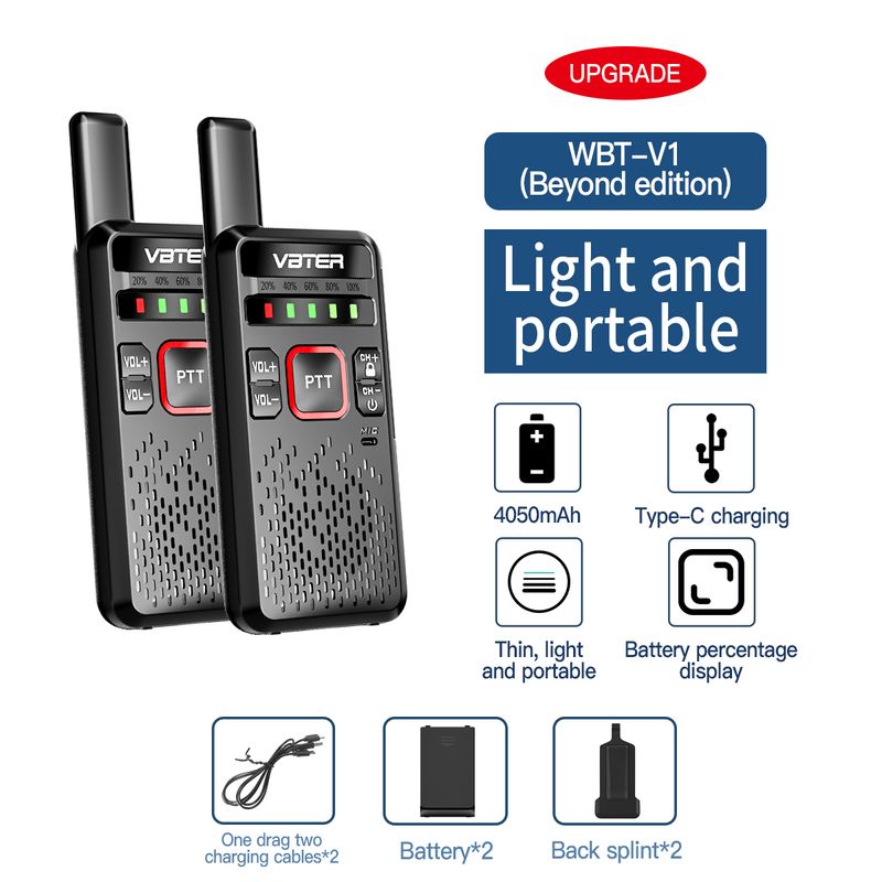 WBT-V1 Hdheld Analog Two-Way Walkie-Talkie With High-Power Mini FM Radio For Remote Sites Hotels Small Cars 5km Talk_voghion.com