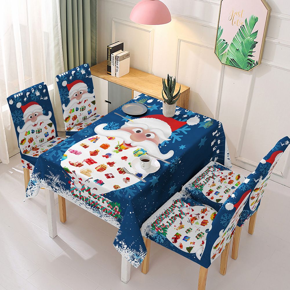 Christmas Tablecloth, Dining Table, Chair Cover, Decorative Elastic One-piece Absorbent Tablecloth_voghion.com