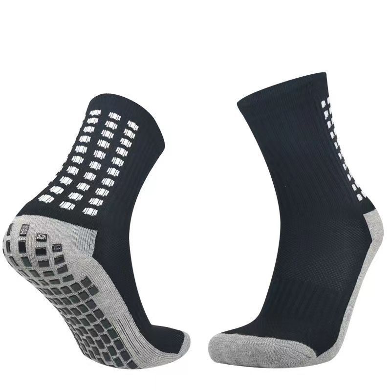 Soccer Socks Gray Thick Towel Bottom Football Socks Football Professional Sports Training Silicone Anti Slip Anti Friction Mid Tube Socks_voghion.com