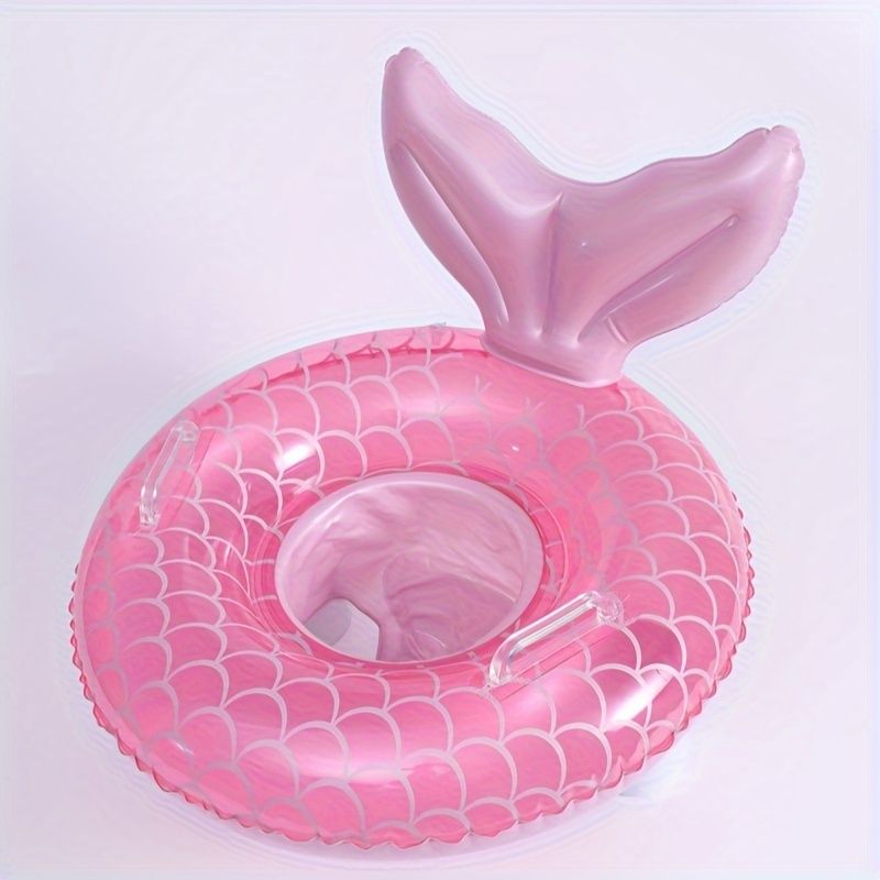 1pc Mermaid-shaped Swimming Ring With Handle, Cute Swimming Float With Seat_voghion.com