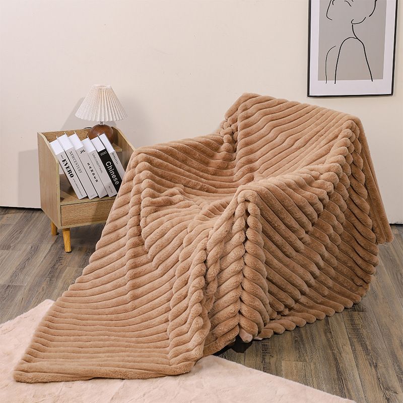 Double layer thick warm blanket office   rabbit fur nap blanket home sofa cover plush blanket_voghion.com