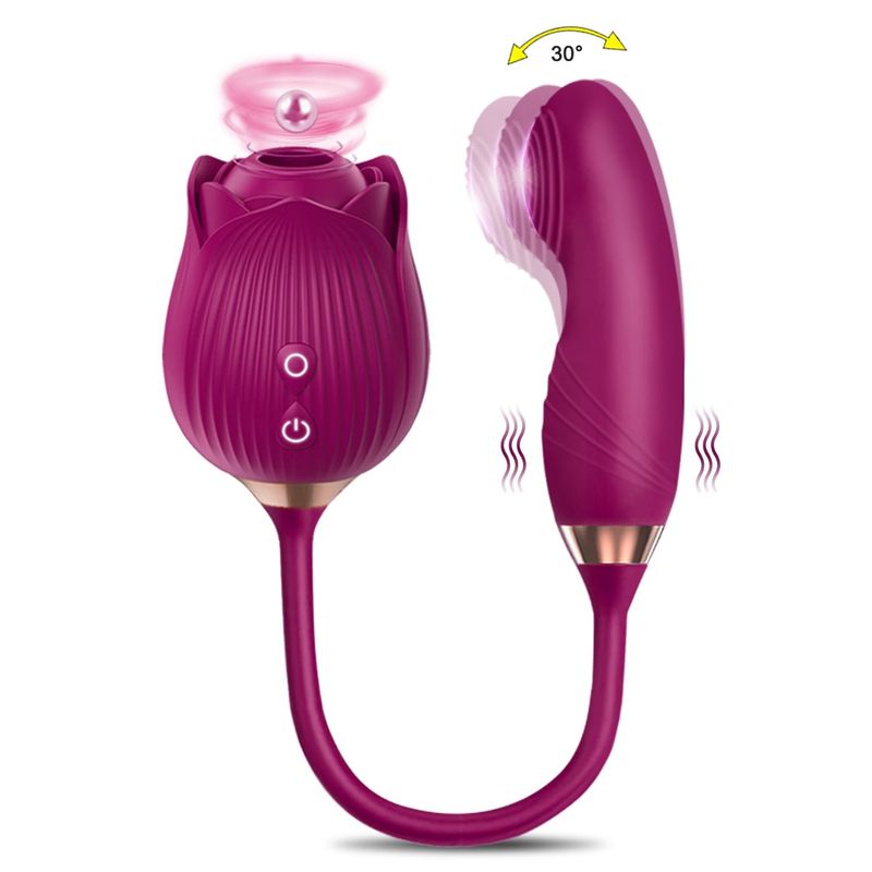 XBONP Rose Vibrator Sucking Vibrator 10 Speed Vibrating Rose Toy G-Spot Massager Sex Toys Purple_voghion.com