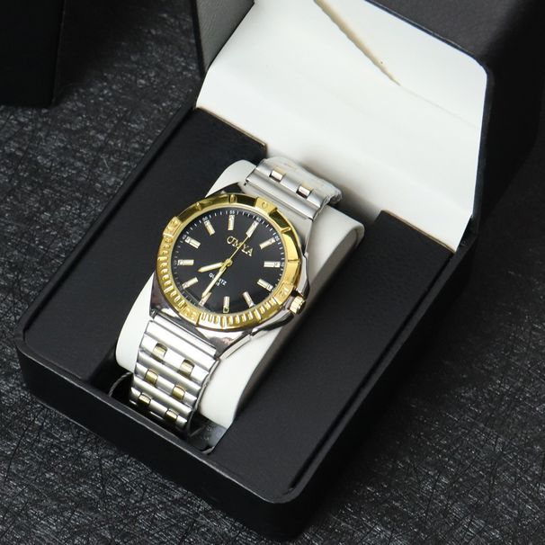 Herrenuhrenbox Stahlgürtel Wasserdicht Quarzuhr Herren Set_voghion.com