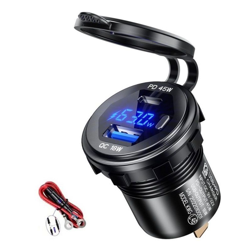 Car, Motorcycle, Modified Car, USB Charger, Mobile Phone, QC3.0 Metal Fast Charging, Waterproof Car Charger_voghion.com