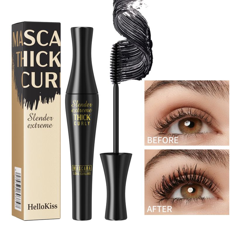 HelloKiss Slim 3D göndör szempilla alapozó, izzadságálló, színtelen napraforgó, nagy szemhéj fekete_voghion.com