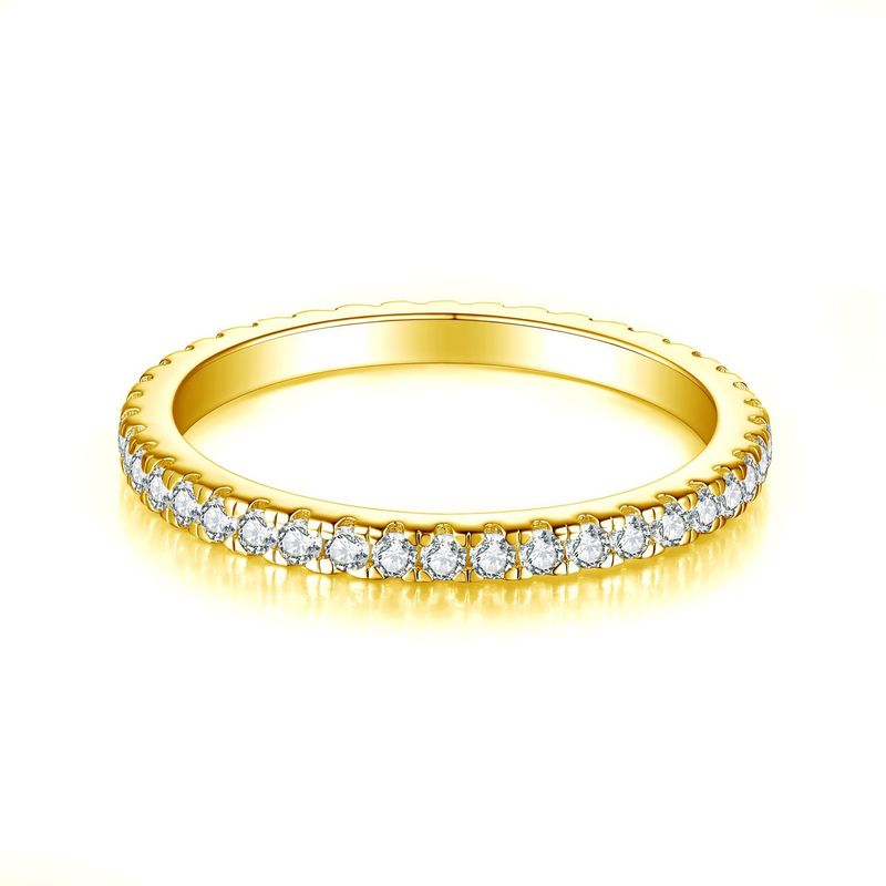 Anello da donna in argento sterling S925 con diamanti, pieno di diamanti, semplice, alla moda, per la casa, con una sola fila di gioielli, in argento puro 925._voghion.com