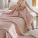 100% Cotton Waffle , 4-Layer Lightweight And Breathable Blanket Summer, Luxuriously Soft Gauze Bedding For Bed_voghion.com