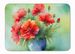 Ohio Scarlet Carnations In Watercolor Memory Foam Kitchen Mat Machine Washable Anti-Fatigue Mat Cushion Comfort Bath Mat Or Kitchen Rug_voghion.com