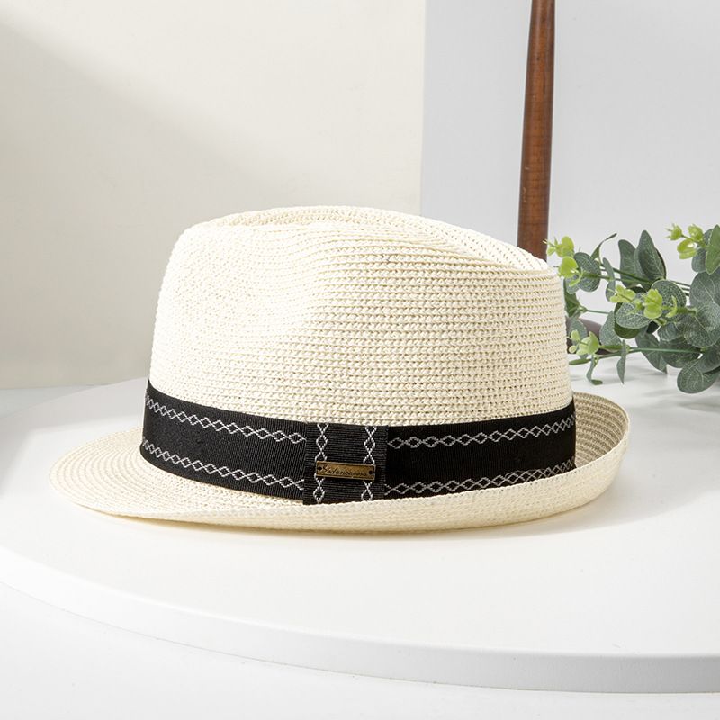 Selected 2024 Spring/summer Sunshade Hat Top Hat for Men and Women British Retro Jazz Hat Couple Outdoor UV Protection Beach Straw Hat_voghion.com