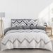 Wave Striped Quilt Cover Gray And White Classic Bedding Three Piece Set_voghion.com