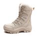 Unisex Winter Snow Boots For Couples - High Top Waterproof Hiking Boots With Fleece Lining, Non-Slip Rubber Sole For Outdoor Adventures_voghion.com