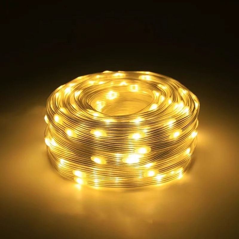 Wasserdichte LED-Lichterkette für den Außenbereich mit 8 Beleuchtungsmodi – Solar-/Plug-in-Optionen für Garten, Weihnachtsbaum, Terrassendekoration_voghion.com