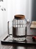 Household Glass Cold Set Large Capacity Cool Boiled Water Cup High Temperature Tie Pitcher Heat Resistant Striped Teapot_voghion.com
