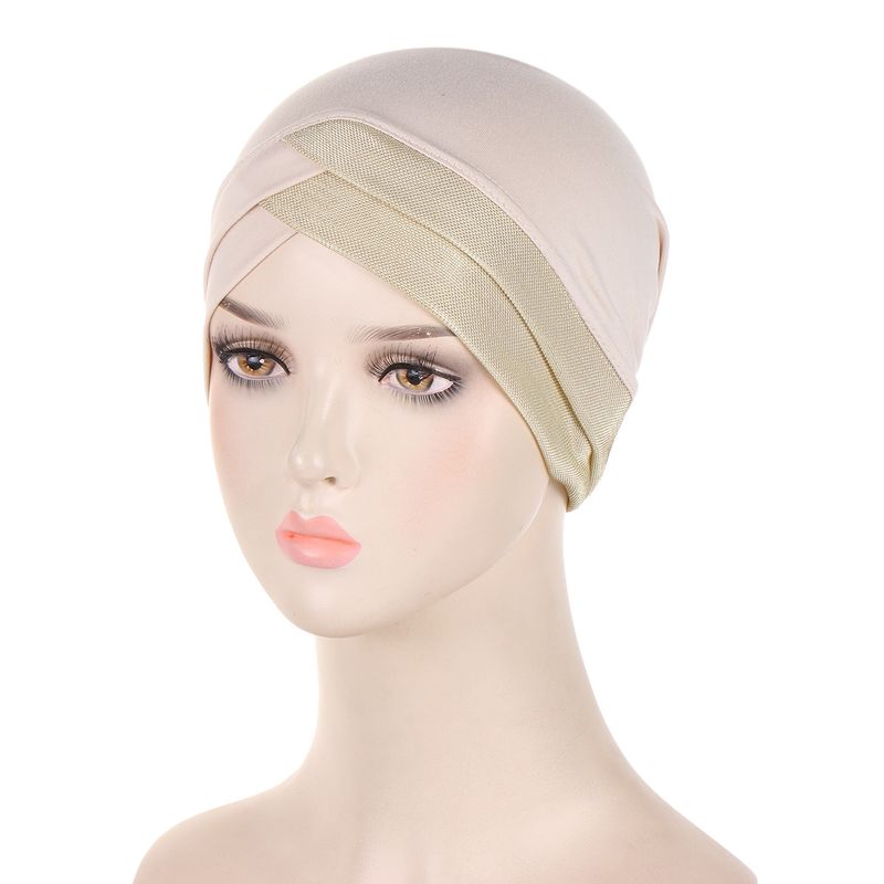  Nouveau chapeau indien en soie brillante avec croix sur le front, turban en chanvre et cristal, chapeau à base musulmane_voghion.com