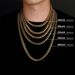 Hip Hop Necklace Diamond Cuban Necklace Stainless 6-14Mm Titanium Steel Cuban Chain 14K Plated Trendy Hip-Hop Encrypted Necklace Men's Bracelet_voghion.com