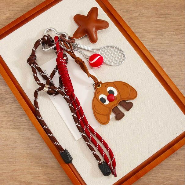 Lustiger Croissant-Schlüsselanhänger mit großen Augen – süßer Brotbeutel-Anhänger für Rucksäcke, Geldbörsen und Schlüssel – einzigartiges Geschenk für Feinschmecker_voghion.com