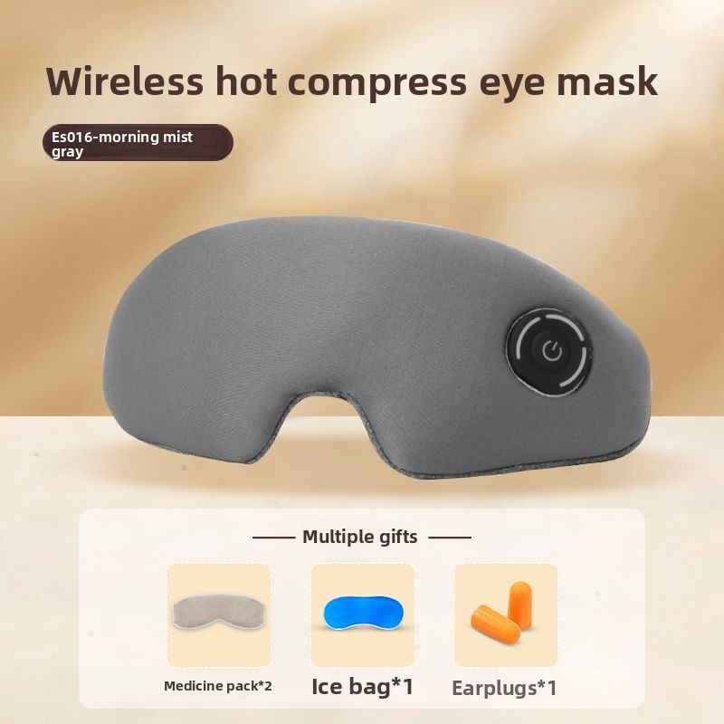 Masque pour les yeux rechargeable USB sans fil pour soulager la fatigue et dormir, blocage de la lumière, vapeur froide et compresse chaude_voghion.com
