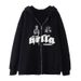 Women's clothing street hip-hop goth Harajuku Y2K black zipper hoodie for men and women rock sweatshirt hoodie jacket_voghion.com