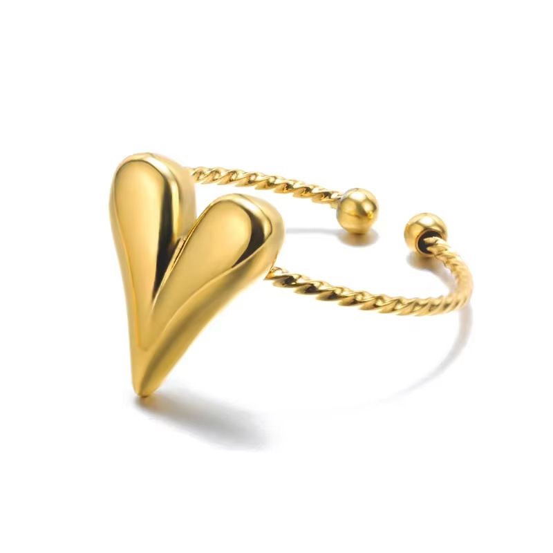 Titanium Steel Niche High-End Exaggerated Non-Fading Heart-Shaped Irregular Smooth Surface Trendy Versatile Exquisite_voghion.com