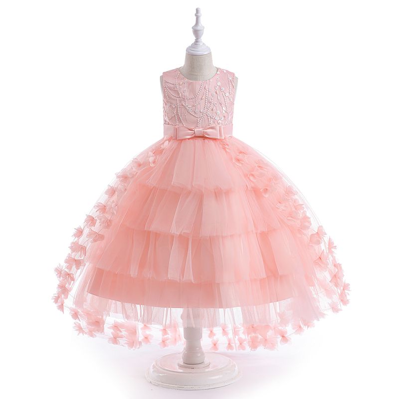 Baby clothes Children's dress train Girl Flower Child wedding gauze dress Girl's dress Princess dress_voghion.com