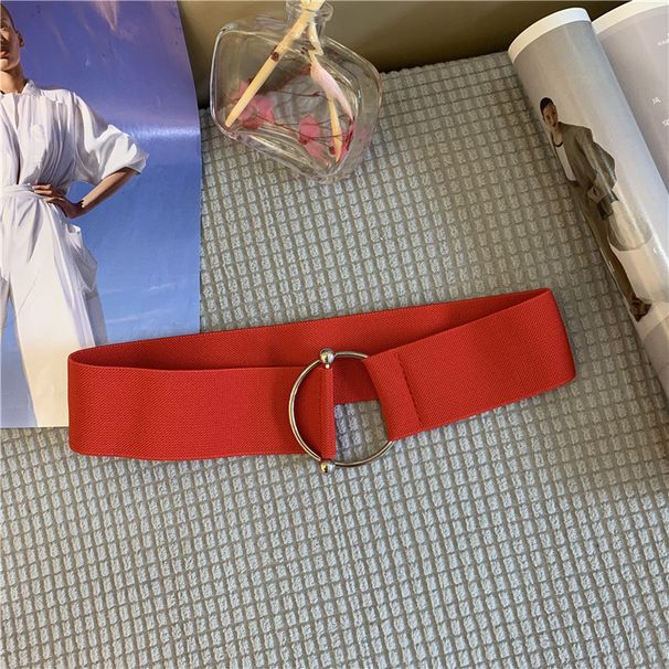 Cintura elastica da donna, stile semplice, elasticizzata, ampia, per la primavera e l'estate, cintura snellente per abiti_voghion.com