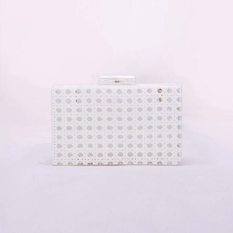 Borsa a tracolla in acrilico alla moda da donna con catena intrecciata, squisita e alla moda, per ogni giorno_voghion.com