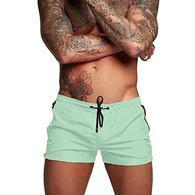 Men's Quick-Dry Shorts - Beach & Running Shorts For Summer Lightweight & Breathable With Pockets (Black/Blue Medium-Large)​​_voghion.com