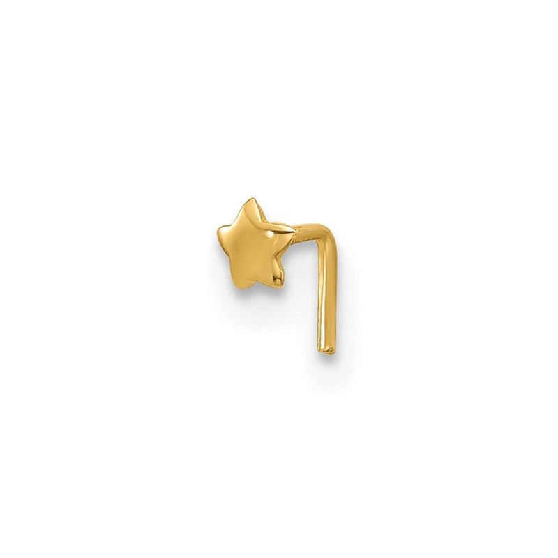 14k 22 Gauge Polished Star Nose Stud_voghion.com