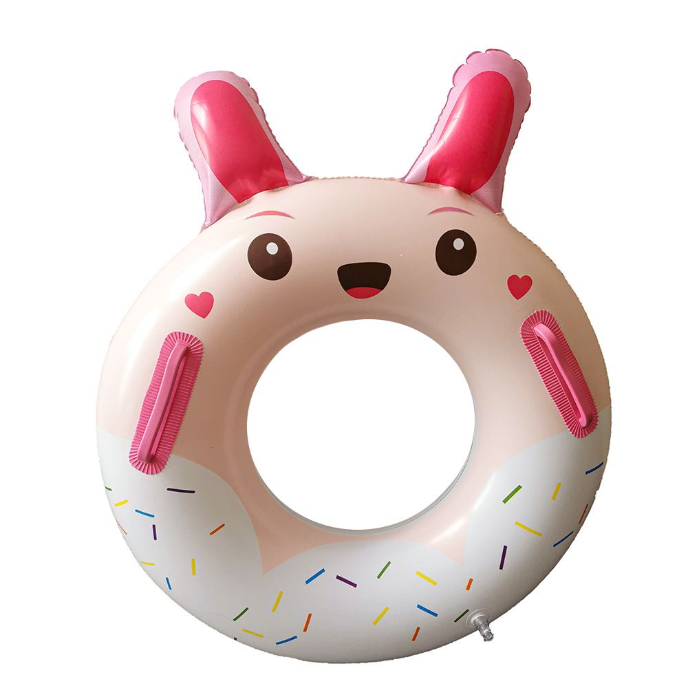 Cartoon Inflatable Small Pink Rabbit Children's Swimming Ring With Handle Thickened Anti-rollover Floating Ring_voghion.com